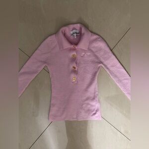 Ganni Light Pink Button-Up Sweater